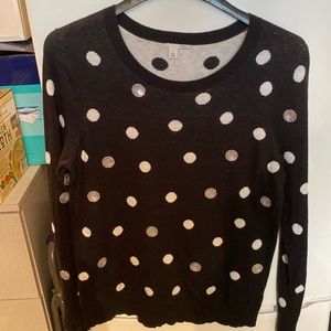 Women’s size large halogen, crewneck, sweater, soft, black, white, and gray
